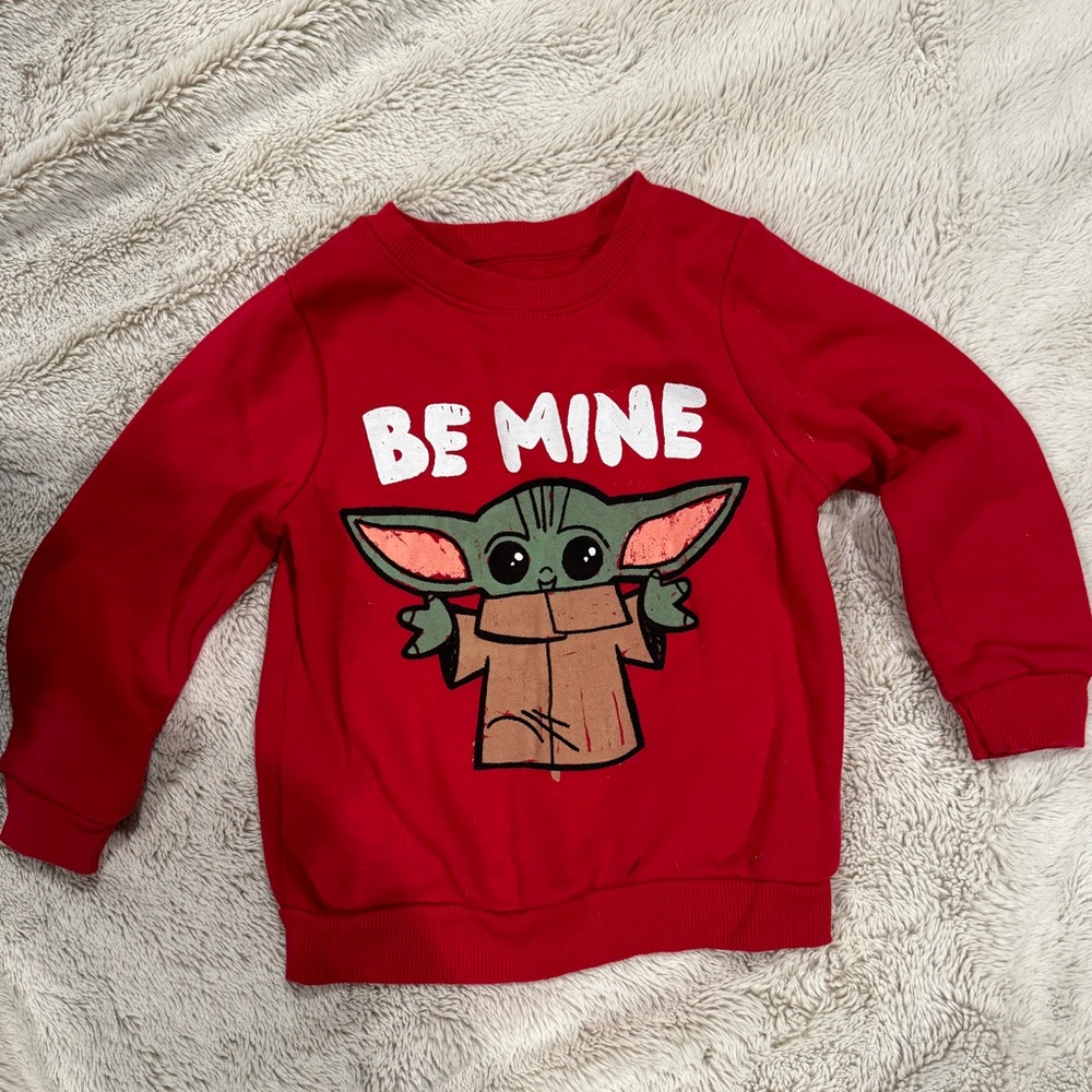 3T Star Wars Baby Yoda Valentines Crewneck Sweatshirt